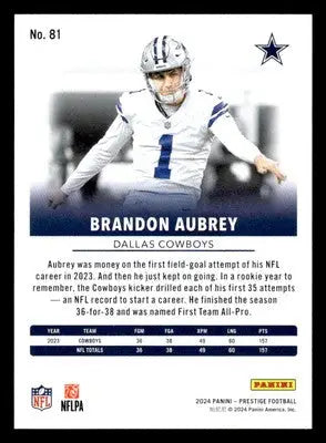 2024 Panini Prestige #81 Brandon Aubrey Dallas Cowboys - Football Card Single