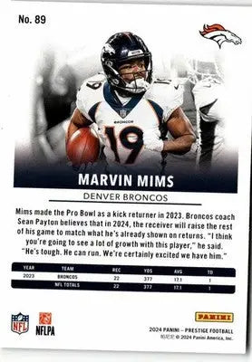 2024 Panini Prestige #89 Marvin Mims - Football Card Single