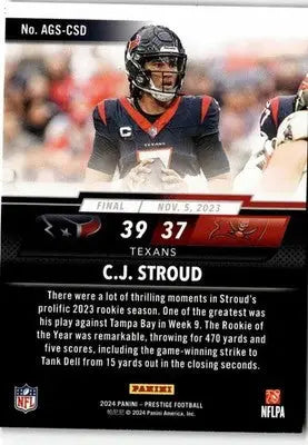 2024 Panini Prestige #AGS-CSD C.J. Stroud Any Given Sunday - Football Card Single
