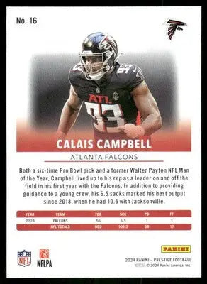 2024 Panini Prestige Calais Campbell #16 Football - Football Card Single