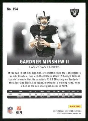 2024 Panini Prestige Gardner Minshew II #154 Football - Football Card Single