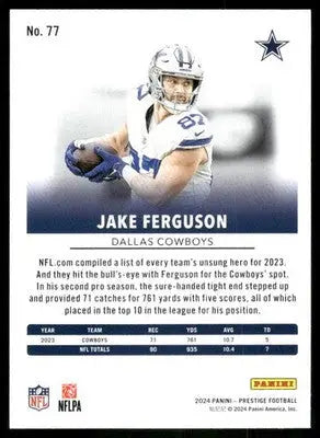 2024 Panini Prestige Jake Ferguson #77 Football - Football Card Single