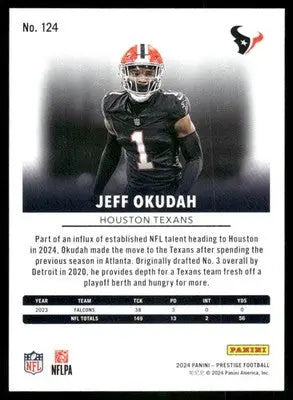 2024 Panini Prestige Jeff Okudah #124 Football - Football Card Single