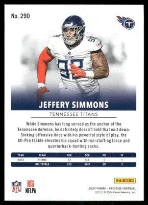 2024 Panini Prestige Jeffery Simmons #290 Football - Football Card Single