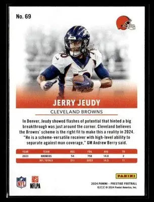 2024 Panini Prestige Jerry Jeudy #69 Hyper Xtra Points Cleveland Browns - Football Card Single