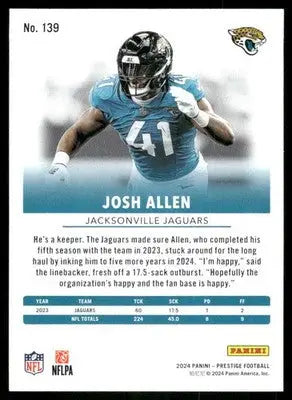 2024 Panini Prestige Josh Allen #139 Football - Football Card Single