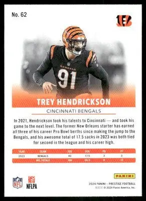 2024 Panini Prestige Trey Hendrickson #62 Football - Football Card Single