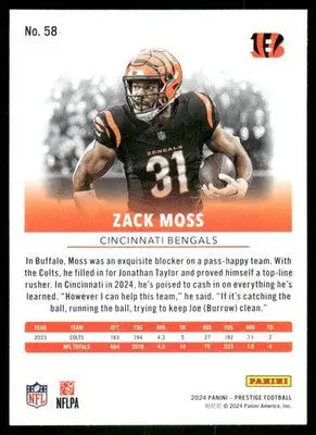 2024 Panini Prestige Zack Moss #58 Football - Football Card Single