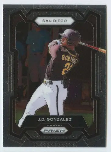 2024 Panini Prizm J.D. Gonzalez baseball card with original gloss featuring Padres
