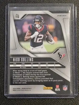 2024 Panini Prizm #113 Nico Collins Pink Wave - Football Card Single
