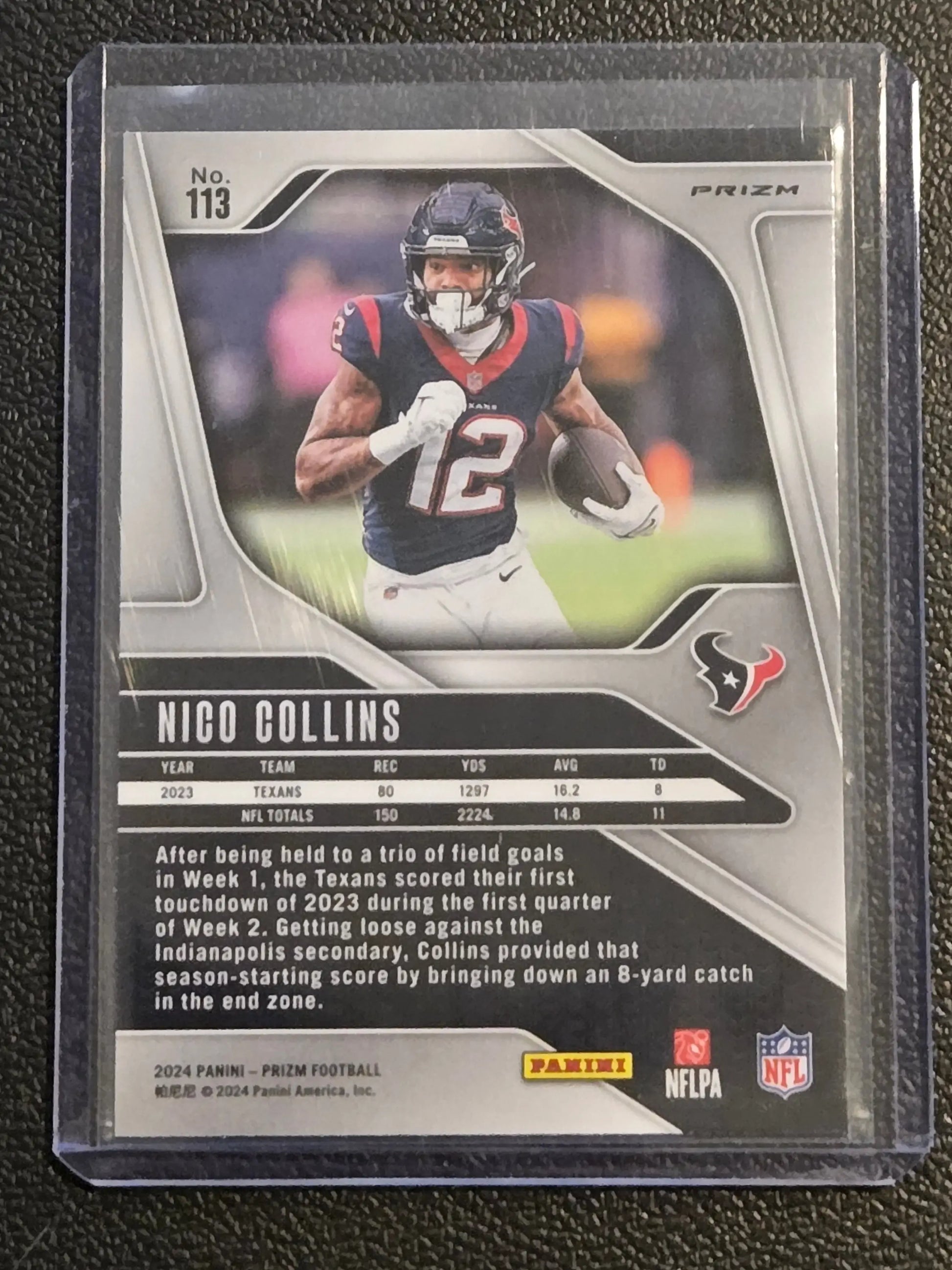 2024 Panini Prizm #113 Nico Collins Pink Wave - Football Card Single