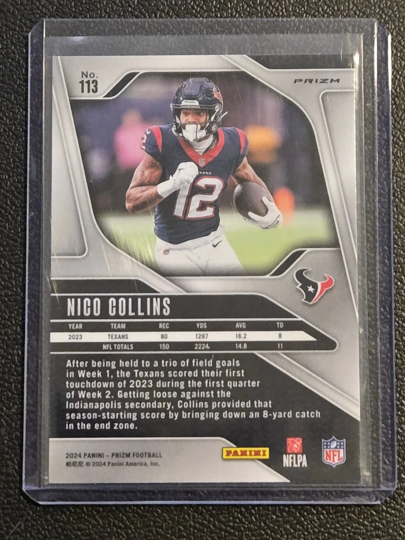 2024 Panini Prizm #113 Nico Collins Pink Wave - Football Card Single