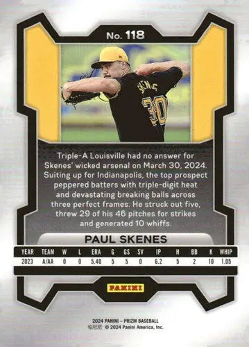 2024 Panini Prizm #118 Paul Skenes NM-MT Pirates ID:78633