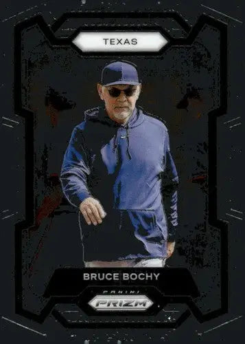 Panini Prizm baseball card featuring Bruce Bochy of the Texas Rangers with original gloss