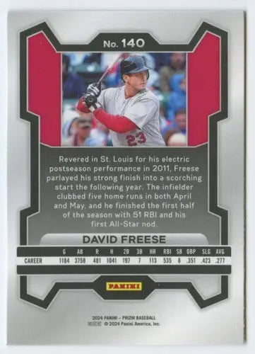 Panini Prizm David Freese baseball card with original gloss from 2024 Panini Prizm series
