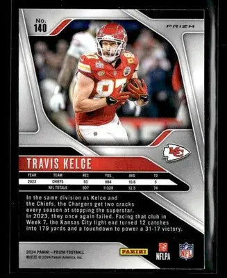 2024 Panini Prizm #140 Travis Kelce Green Wave - Football Card Single