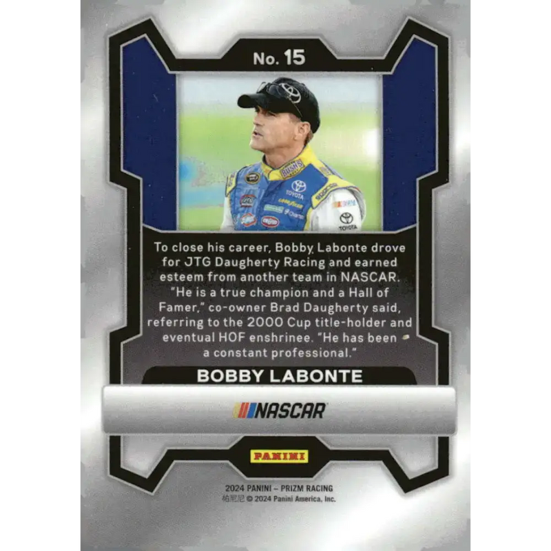 2024 Panini Prizm #15 Bobby Labonte NM-MT Bush’s Baked Beans/JTG Daugherty Racing/Toyota Racing Card - Racing Card