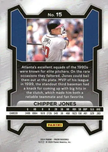 2024 Panini Prizm #15 Chipper Jones NM-MT Braves ID:76510 - Baseball Card Single