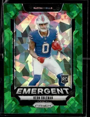 2024 Panini Prizm #16 Keon Coleman Emergent Green Ice Prizm - Football Card Single