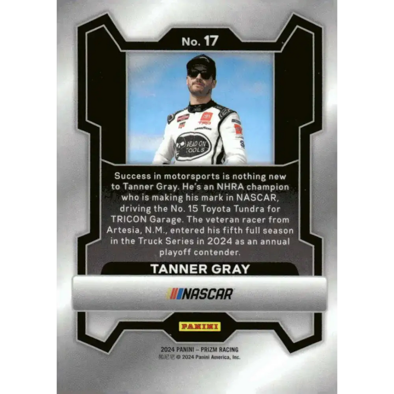 2024 Panini Prizm #17 Tanner Gray NM-MT Dead on Tools/Tricon Garage/Toyota Racing Card - Racing Card Single