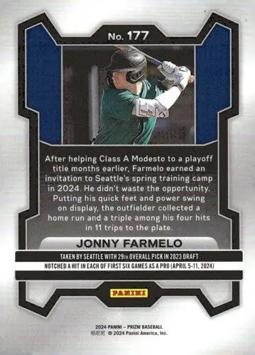 2024 Panini Prizm #177 Jonny Farmelo NM-MT Mariners ID:76535 - Baseball Card Single