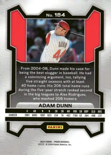 2024 Panini Prizm #184 Adam Dunn NM-MT Reds ID:76537 - Baseball Card Single