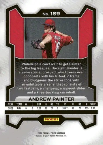 2024 Panini Prizm Andrew Painter baseball card with original gloss Phillies ID 76302