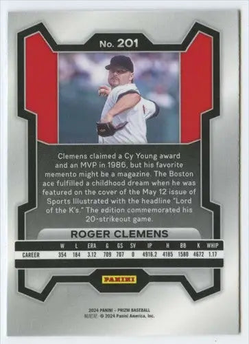 2024 Panini Prizm #201 Roger Clemens NM-MT Red Sox ID:76304 - Baseball Card Single