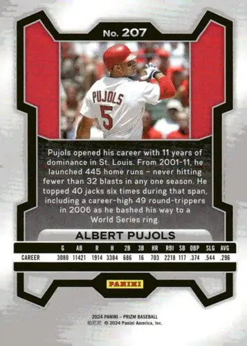 2024 Panini Prizm #207 Albert Pujols NM-MT Cardinals ID:76541 - Baseball Card Single