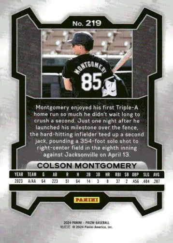 2024 Panini Prizm #219 Colson Montgomery NM-MT White Sox ID:76543 - Baseball Card Single