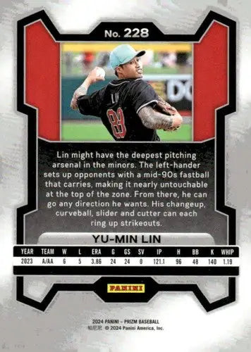 2024 Panini Prizm #228 Yu-Min Lin NM-MT Diamondbacks ID:76546 - Baseball Card Single