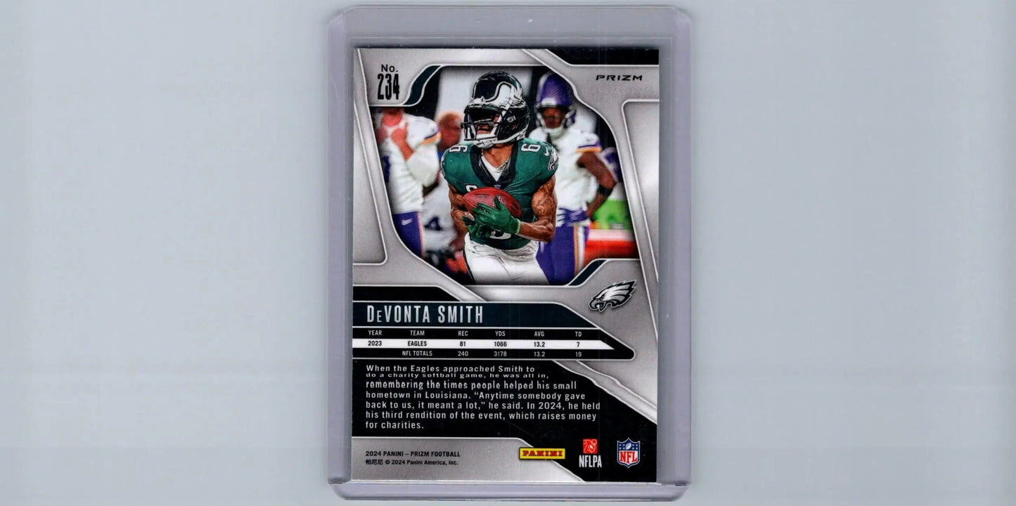 2024 Panini Prizm #234 DeVonta Smith Neon Green Pulsar - Football Card Single