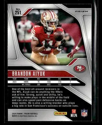 2024 Panini Prizm #251 Brandon Aiyuk Green Wave - Football Card Single