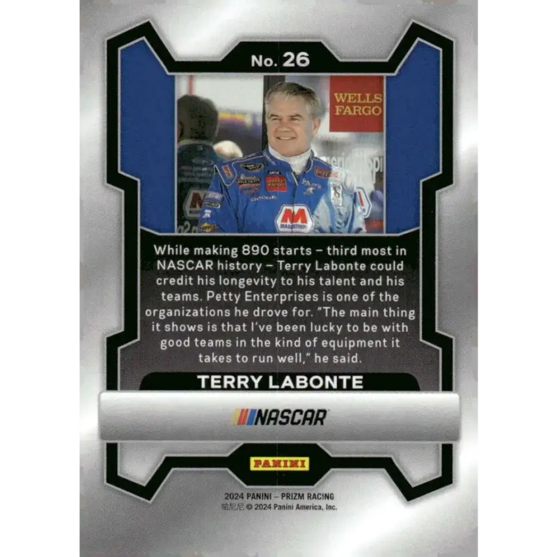 2024 Panini Prizm #26 Terry Labonte NM-MT Marathon/Richard Petty Motorsports/Dodge Racing Card