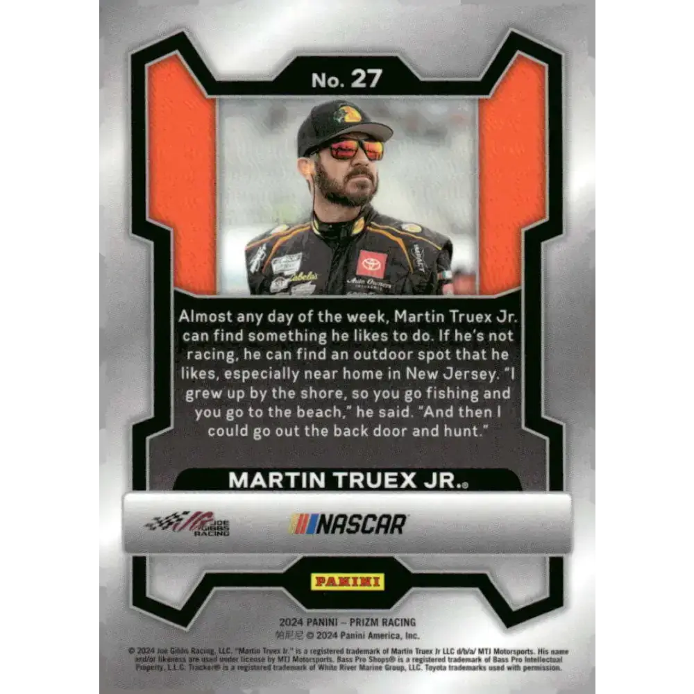 2024 Panini Prizm #27 Martin Truex Jr. NM-MT Bass Pro Shops/Joe Gibbs Racing/Toyota Racing Card - Racing Card Single