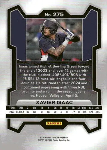 2024 Panini Prizm #275 Xavier Isaac NM-MT Rays ID:76553 - Baseball Card Single