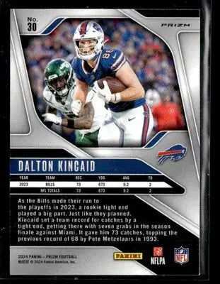 2024 Panini Prizm #30 Dalton Kincaid Silver - Football Card Single