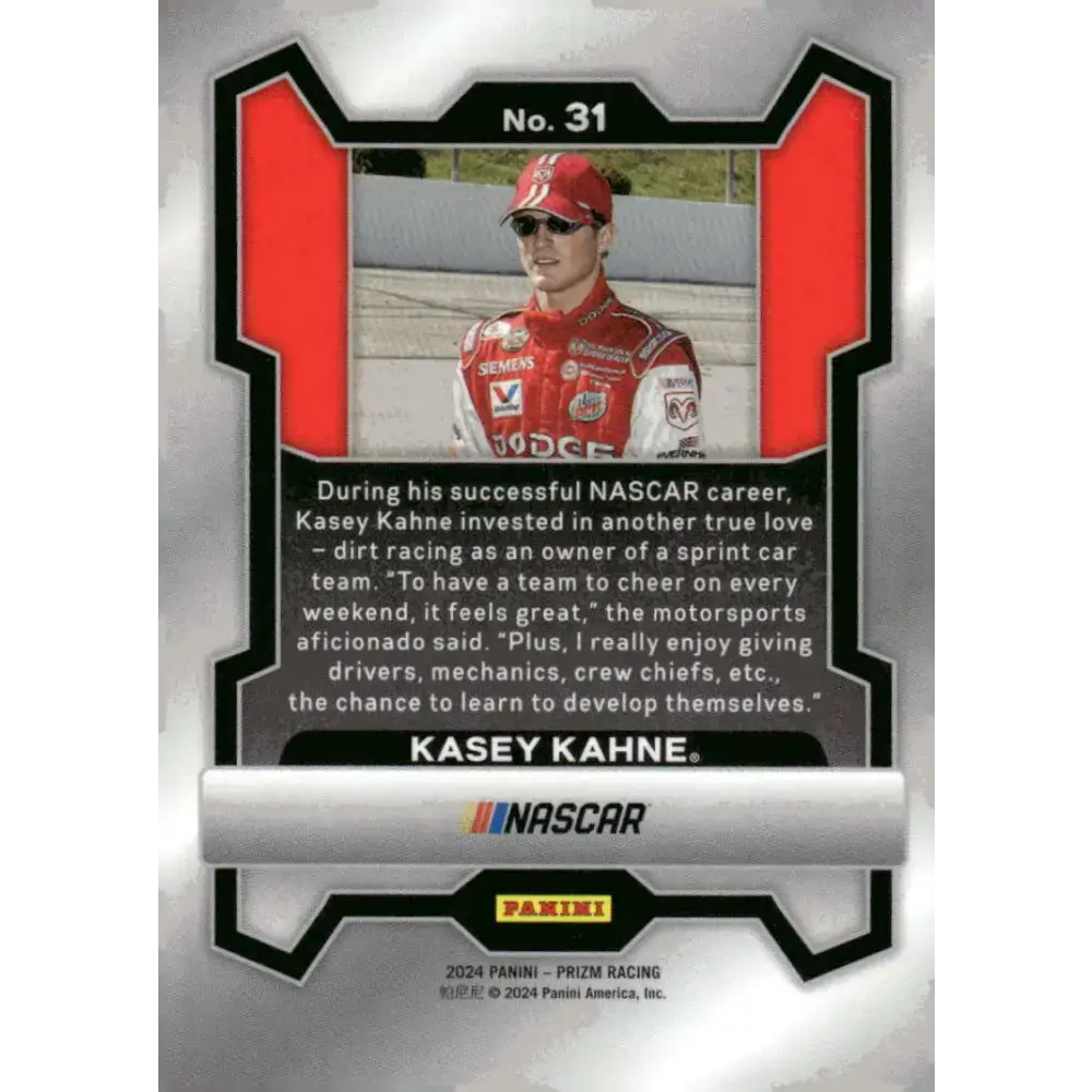 2024 Panini Prizm #31 Kasey Kahne NM-MT Dodge Dealers/Evernham Motorsports/Dodge Racing Card - Racing Card Single