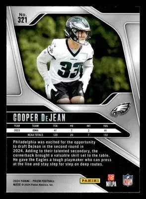 2024 Panini Prizm #321 Cooper DeJean Philadelphia Eagles - Football Card Single