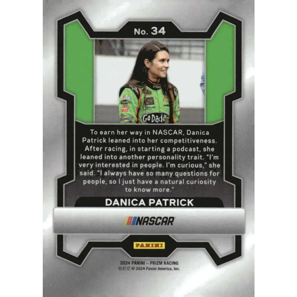 2024 Panini Prizm #34 Danica Patrick NM-MT GoDaddy.com/Stewart-Haas Racing/Chevrolet Racing Card - Racing Card Single