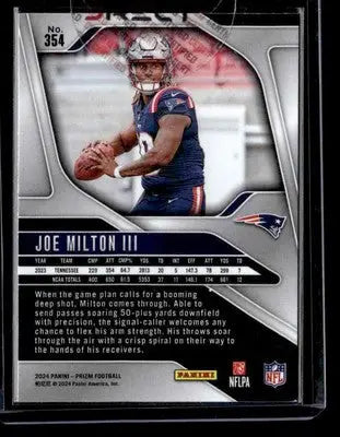 2024 Panini Prizm #354 Joe Milton III - Football Card Single