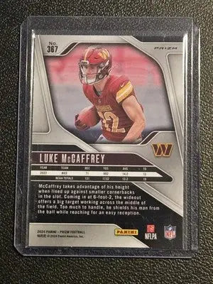 2024 Panini Prizm #367 Luke McCaffrey Green Wave - Football Card Single