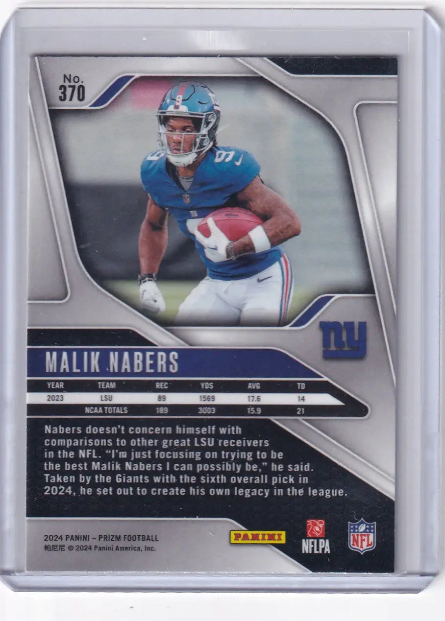 2024 Panini Prizm #370 Malik Nabers - New York Giants