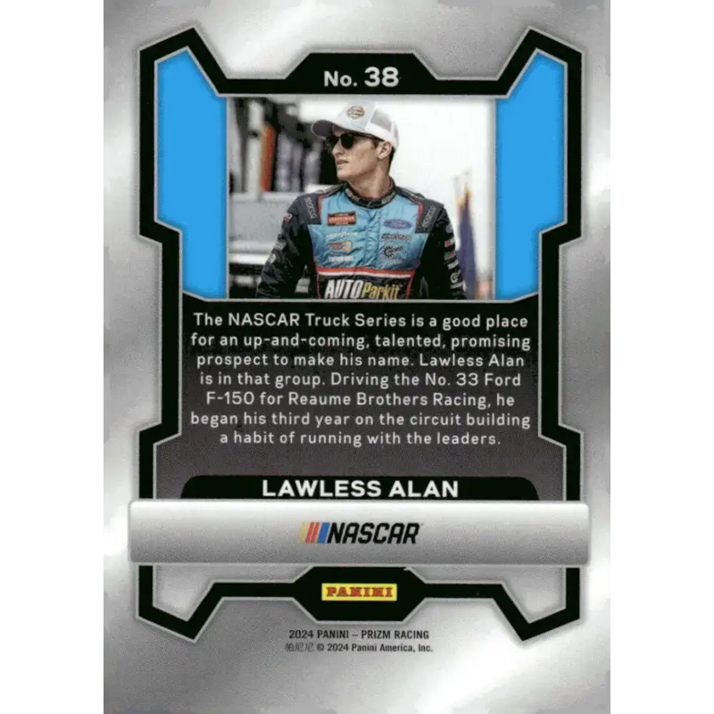 2024 Panini Prizm #38 Lawless Alan NM-MT AUTOParkIt/Reaume Brothers/Ford Racing Card - Racing Card Single