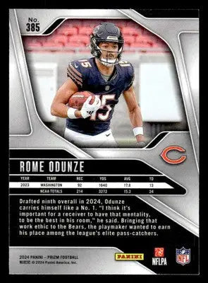 2024 Panini Prizm #385 Rome Odunze - Football Card Single