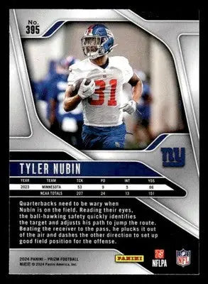 2024 Panini Prizm #395 Tyler Nubin - Football Card Single