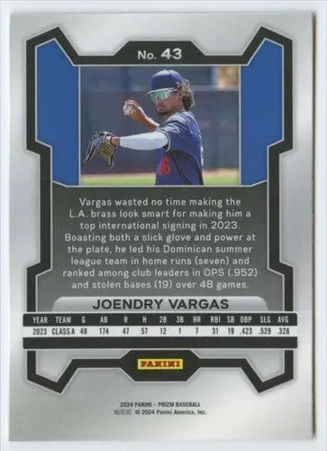 2024 Panini Prizm #43 Joendry Vargas NM-MT Dodgers ID:76514 - Baseball Card Single
