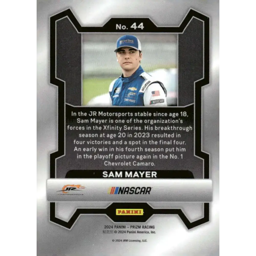 2024 Panini Prizm #44 Sam Mayer NM-MT First Bank of Alabma/JR Motorsports/Chevrolet Racing Card - Racing Card Single