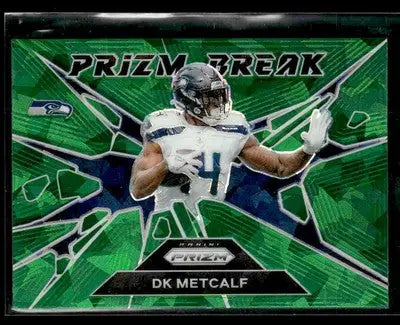 2024 Panini Prizm #5 DK Metcalf Prizm Break Green Ice Prizm - Football Card Single