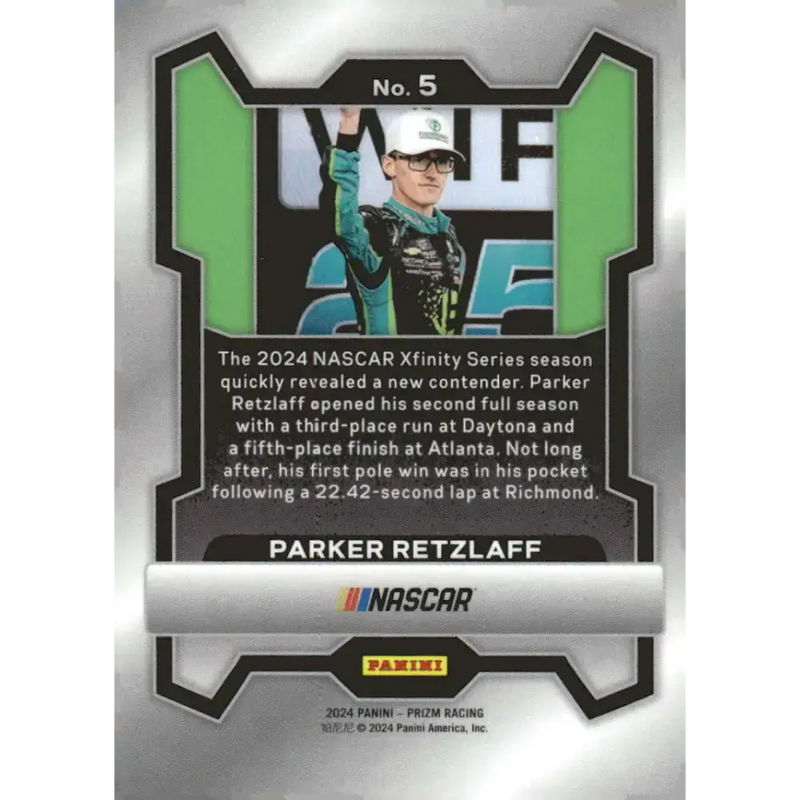2024 Panini Prizm #5 Parker Retzlaff NM-MT Funkaway/Jordan Anderson Racing/Chevrolet Racing Card - Racing Card Single